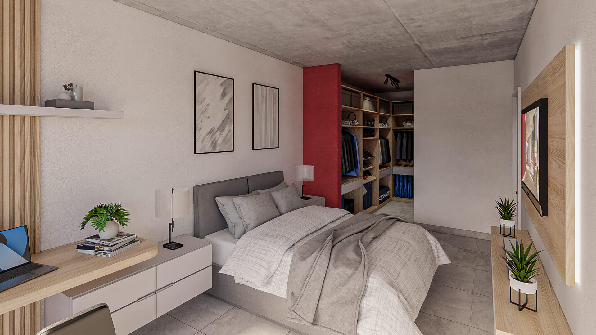 Imagen del interior del departamento tres ambientes del proyecto Paroissien 4646